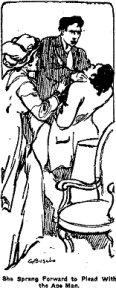 She sprang forward to plead with the ape man.