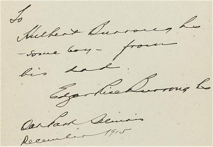 Inscription in Hully's first edition Tarzan of the Apes