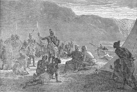 Stanley and Livingstone on the Shore of Tanganyika