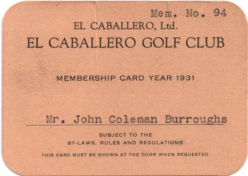 JCB's Membership Card for the El Cab