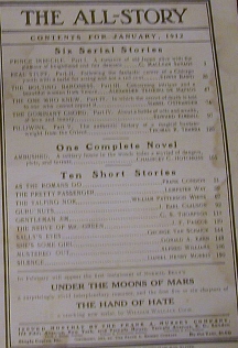 All Story - January 1912 - Preview/Announcement of Under the Moons of Mars