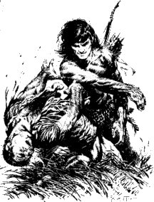 Frank Frazetta Illo: The ape-man dealt him a terrific blow on the side of the head with his open palm.