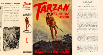 Tarzan and The Foreign Legion - ERB, Inc. 1947 First Edition DJ - Art by John Coleman Burroughs