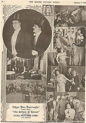 1920 Return of Tarzan Silent Movie Ad