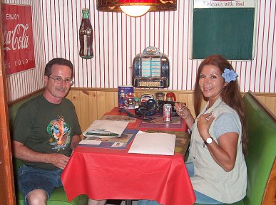 Wayne and Edie James dining in Jerry Spannraft's Coca-Cola Room