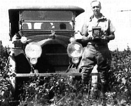 ERB and camera on a camping expedition