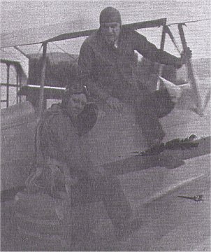 With Charles S. McBride in 1937 during Airman's Reserve days.