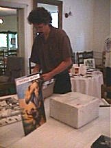Tom setting up shop
