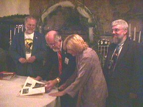John Tyner - Bob Hyde - Mary Burroughs signing Jim's book