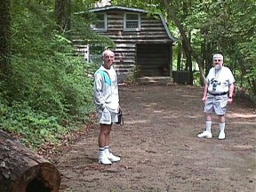 Barry and Jim visiting the smokers' den