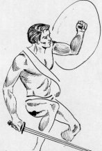 05: Nearly Naked Swordsman Balancing Dinosaur Egg On Forearm