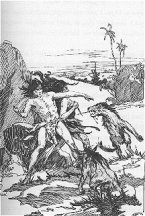 Armed only with stone knives they faced the two great brutes.