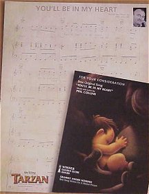 Trade ad to promote You'll  Be In My Heart by Phil Collins for Best Original Song