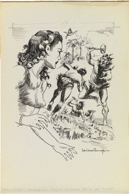 Unpublished JCB frontispiece for Land of Terror
