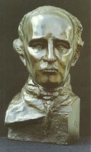 Edgar Allen Poe bust by sculptor Frederic Blatt