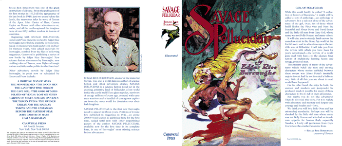 Phil Normand's new Savage Pellucidar dust jacket