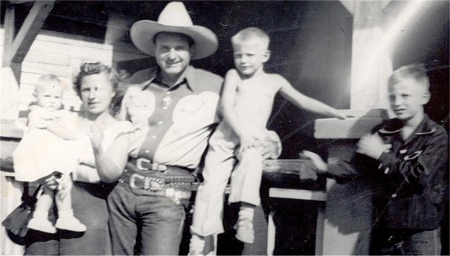 From R-L: Bob Zeuschner ~ Bud Zeuschner (brother) ~ Crash ~ Ann Zeuschner (mother) ~ Candice Bor (cousin)