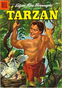 Morris Gollub cover art for Dell Tarzan comic No. 74