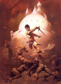 Frazetta cover art for the Doubleday edition: Swords and Synthetic