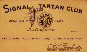 Signal Oil Tarzan Club Membership Card