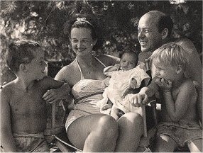 Family picture of mom, dad, John, Dian, and Dan