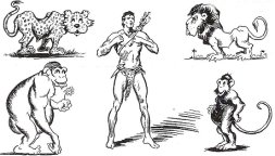 Jungle cartoon art by John Coleman Burroughs