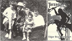 Edgar Rice Burroughs with wife Emma and kids, Joan, Hulbert and Jack