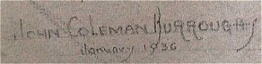 John Coleman Burroughs painting signature ~ January 1936
