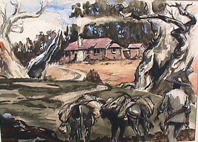 Mexian scene - possibly a storyboard sketch for a film