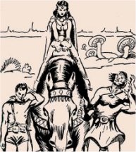 Sola with Dejah Thoris and John Carter by John Coleman Burroughs