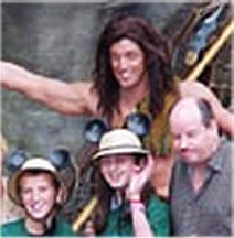 Danton and his girls with Tarzan at Disneyland