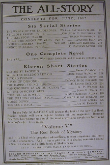 All-Story June 1912: Under the Moons of Mars 5/6 contents