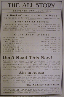All Story - July 1912 - Under the Moons of Mars 6/6 contents