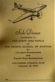 Pacific School of Aviation Solo Dinner Menu