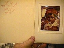 Christmas card from JCB and wife Mary with original painting