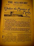 ERB's first appearance in print: Under the Moons of Mars in All-Story - by NORMAN BEAN