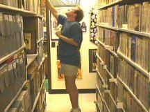 Tracy Griffin exploring fanzine collection