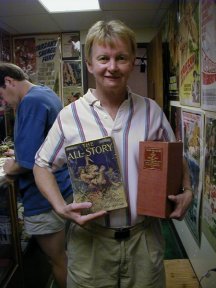 Tarak holding All-Story Tarzan issue and complete pulp saga of Under the Moons of Mars