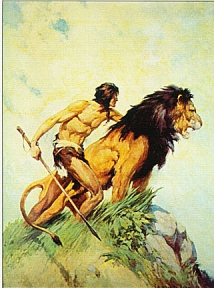 Tarzan and the Golden Lion: J. Allen St. John - oil version