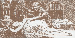 He now withdrew the liquid from the veins of the beautiful corpse.