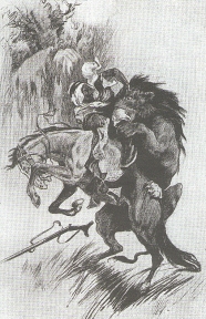 The lion dragged the Arab from his saddle