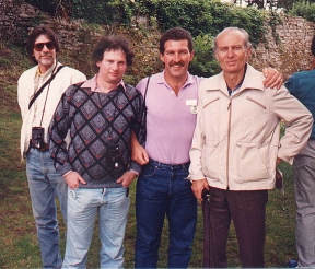 Bill Ross, Laurence, Martin Smiddy and Pete Ogden standing outside Greystoke Castle