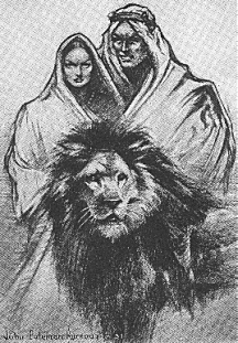 Frontispiece: The lad, the lion, and the girl