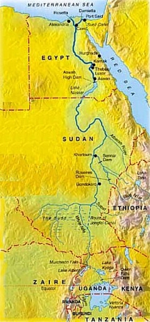 Upper and Lower Nile Basin Map