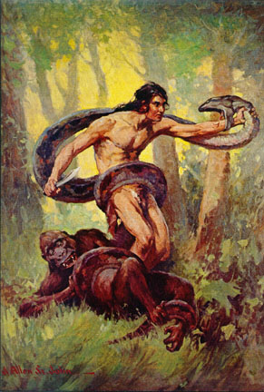 Tarzan, Lord of the Jungle cover painting by J. Allen St. John