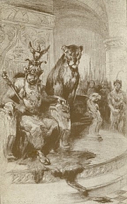 Beside Herog XVI was seated a huge lioness