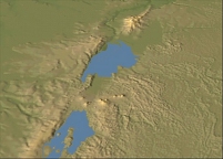 Ruwenzori and Virunga Mountains as viewed from  512,000 feet