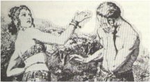 She wheeled on me like a tigress, and slapped my face, How dare you lay a hand upon me? she cried. I should kill you.