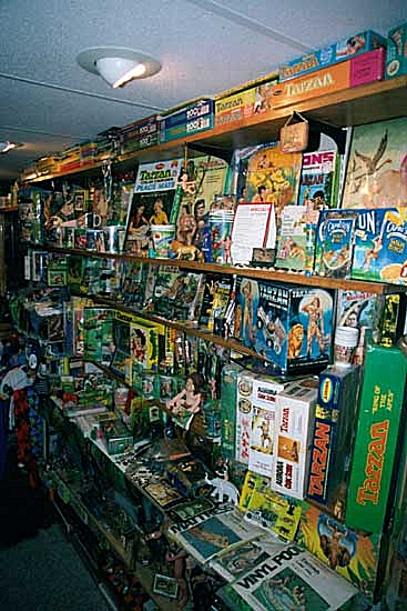 3. My wall of Tarzan toys, minimal Disney items, most from the '50s through '90s.