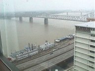 View from the Galt of the Ohio River and paddlewheel ship